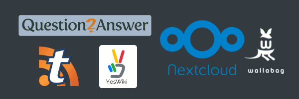 YesWiki, NextCloud, Q2A, Wallabag, TinyTinyRSS